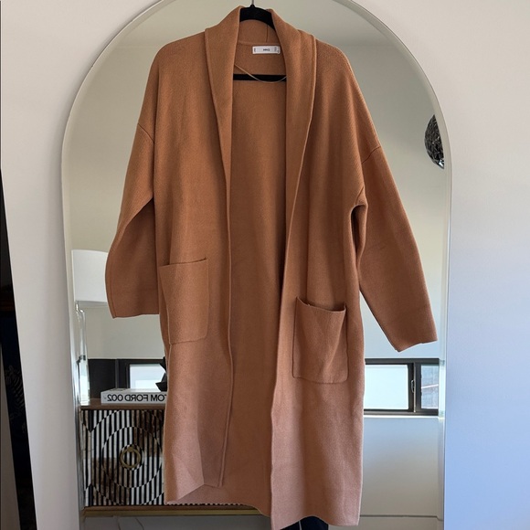 Mango Sweaters - Mango Women's Longline Cardigan - Brown